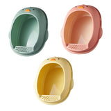 Maxbell Cat Litter Boxes Indoor Cats Semi Enclosed for Bunny Kitten Small Animals Yellow