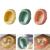 Maxbell Cat Litter Boxes Indoor Cats Semi Enclosed for Bunny Kitten Small Animals Yellow