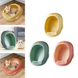 Maxbell Cat Litter Boxes Indoor Cats Semi Enclosed for Bunny Kitten Small Animals Yellow