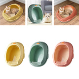 Maxbell Cat Litter Boxes Indoor Cats Semi Enclosed for Bunny Kitten Small Animals Yellow