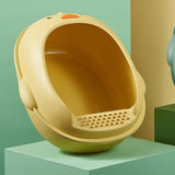 Maxbell Cat Litter Boxes Indoor Cats Semi Enclosed for Bunny Kitten Small Animals Yellow