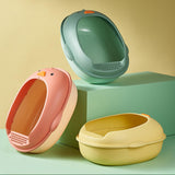 Maxbell Cat Litter Boxes Indoor Cats Semi Enclosed for Bunny Kitten Small Animals Yellow