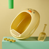 Maxbell Cat Litter Boxes Indoor Cats Semi Enclosed for Bunny Kitten Small Animals Yellow