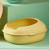 Maxbell Cat Litter Boxes Indoor Cats Semi Enclosed for Bunny Kitten Small Animals Yellow