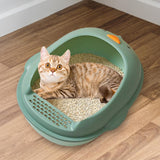 Maxbell Cat Litter Boxes Indoor Cats Semi Enclosed for Bunny Kitten Small Animals Green