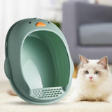 Maxbell Cat Litter Boxes Indoor Cats Semi Enclosed for Bunny Kitten Small Animals Green