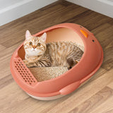 Maxbell Cat Litter Boxes Indoor Cats Semi Enclosed for Bunny Kitten Small Animals Pink
