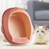 Maxbell Cat Litter Boxes Indoor Cats Semi Enclosed for Bunny Kitten Small Animals Pink