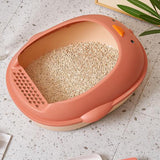 Maxbell Cat Litter Boxes Indoor Cats Semi Enclosed for Bunny Kitten Small Animals Pink