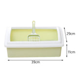 Maxbell Pet Litter Tray Potty Toilet Open Top Cat Litter Box High Sides for Kitten Green