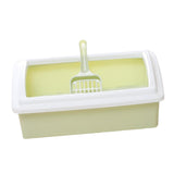 Maxbell Pet Litter Tray Potty Toilet Open Top Cat Litter Box High Sides for Kitten Green