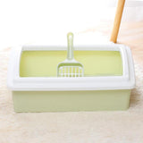 Maxbell Pet Litter Tray Potty Toilet Open Top Cat Litter Box High Sides for Kitten Green