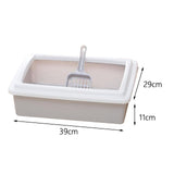 Maxbell Pet Litter Tray Potty Toilet Open Top Cat Litter Box High Sides for Kitten Gray