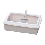 Maxbell Pet Litter Tray Potty Toilet Open Top Cat Litter Box High Sides for Kitten Gray