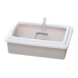 Maxbell Pet Litter Tray Potty Toilet Open Top Cat Litter Box High Sides for Kitten Gray