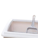 Maxbell Pet Litter Tray Potty Toilet Open Top Cat Litter Box High Sides for Kitten Gray