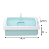 Maxbell Pet Litter Tray Potty Toilet Open Top Cat Litter Box High Sides for Kitten Blue