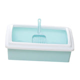 Maxbell Pet Litter Tray Potty Toilet Open Top Cat Litter Box High Sides for Kitten Blue
