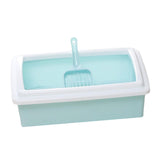 Maxbell Pet Litter Tray Potty Toilet Open Top Cat Litter Box High Sides for Kitten Blue