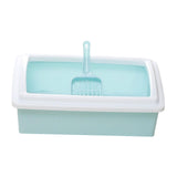 Maxbell Pet Litter Tray Potty Toilet Open Top Cat Litter Box High Sides for Kitten Blue