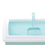 Maxbell Pet Litter Tray Potty Toilet Open Top Cat Litter Box High Sides for Kitten Blue