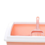 Maxbell Pet Litter Tray Potty Toilet Open Top Cat Litter Box High Sides for Kitten Pink