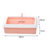 Maxbell Pet Litter Tray Potty Toilet Open Top Cat Litter Box High Sides for Kitten Pink