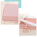 Maxbell Pet Litter Tray Potty Toilet Open Top Cat Litter Box High Sides for Kitten Pink