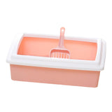 Maxbell Pet Litter Tray Potty Toilet Open Top Cat Litter Box High Sides for Kitten Pink