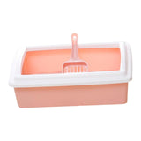 Maxbell Pet Litter Tray Potty Toilet Open Top Cat Litter Box High Sides for Kitten Pink