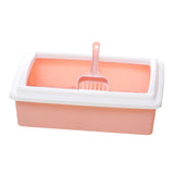 Maxbell Pet Litter Tray Potty Toilet Open Top Cat Litter Box High Sides for Kitten Pink