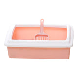 Maxbell Pet Litter Tray Potty Toilet Open Top Cat Litter Box High Sides for Kitten Pink