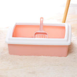 Maxbell Pet Litter Tray Potty Toilet Open Top Cat Litter Box High Sides for Kitten Pink