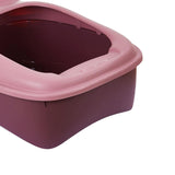 Maxbell Cat Litter Box Semi Enclosed Portable Comfortable Splashproof Cat Sand Box pink