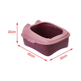 Maxbell Cat Litter Box Semi Enclosed Portable Comfortable Splashproof Cat Sand Box pink