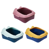 Maxbell Cat Litter Box Semi Enclosed Portable Comfortable Splashproof Cat Sand Box pink