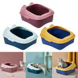 Maxbell Cat Litter Box Semi Enclosed Portable Comfortable Splashproof Cat Sand Box pink