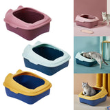 Maxbell Cat Litter Box Semi Enclosed Portable Comfortable Splashproof Cat Sand Box pink