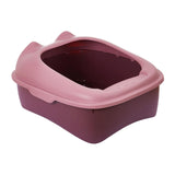 Maxbell Cat Litter Box Semi Enclosed Portable Comfortable Splashproof Cat Sand Box pink