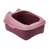 Maxbell Cat Litter Box Semi Enclosed Portable Comfortable Splashproof Cat Sand Box pink