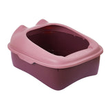 Maxbell Cat Litter Box Semi Enclosed Portable Comfortable Splashproof Cat Sand Box pink