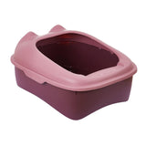 Maxbell Cat Litter Box Semi Enclosed Portable Comfortable Splashproof Cat Sand Box pink