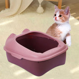 Maxbell Cat Litter Box Semi Enclosed Portable Comfortable Splashproof Cat Sand Box pink