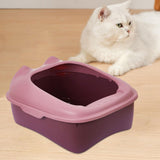 Maxbell Cat Litter Box Semi Enclosed Portable Comfortable Splashproof Cat Sand Box pink