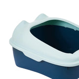 Maxbell Cat Litter Box Semi Enclosed Portable Comfortable Splashproof Cat Sand Box blue