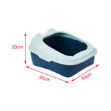 Maxbell Cat Litter Box Semi Enclosed Portable Comfortable Splashproof Cat Sand Box blue
