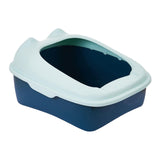Maxbell Cat Litter Box Semi Enclosed Portable Comfortable Splashproof Cat Sand Box blue