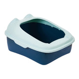 Maxbell Cat Litter Box Semi Enclosed Portable Comfortable Splashproof Cat Sand Box blue