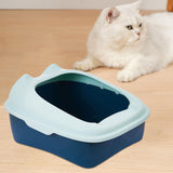 Maxbell Cat Litter Box Semi Enclosed Portable Comfortable Splashproof Cat Sand Box blue