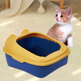Maxbell Cat Litter Box Semi Enclosed Portable Comfortable Splashproof Cat Sand Box yellow